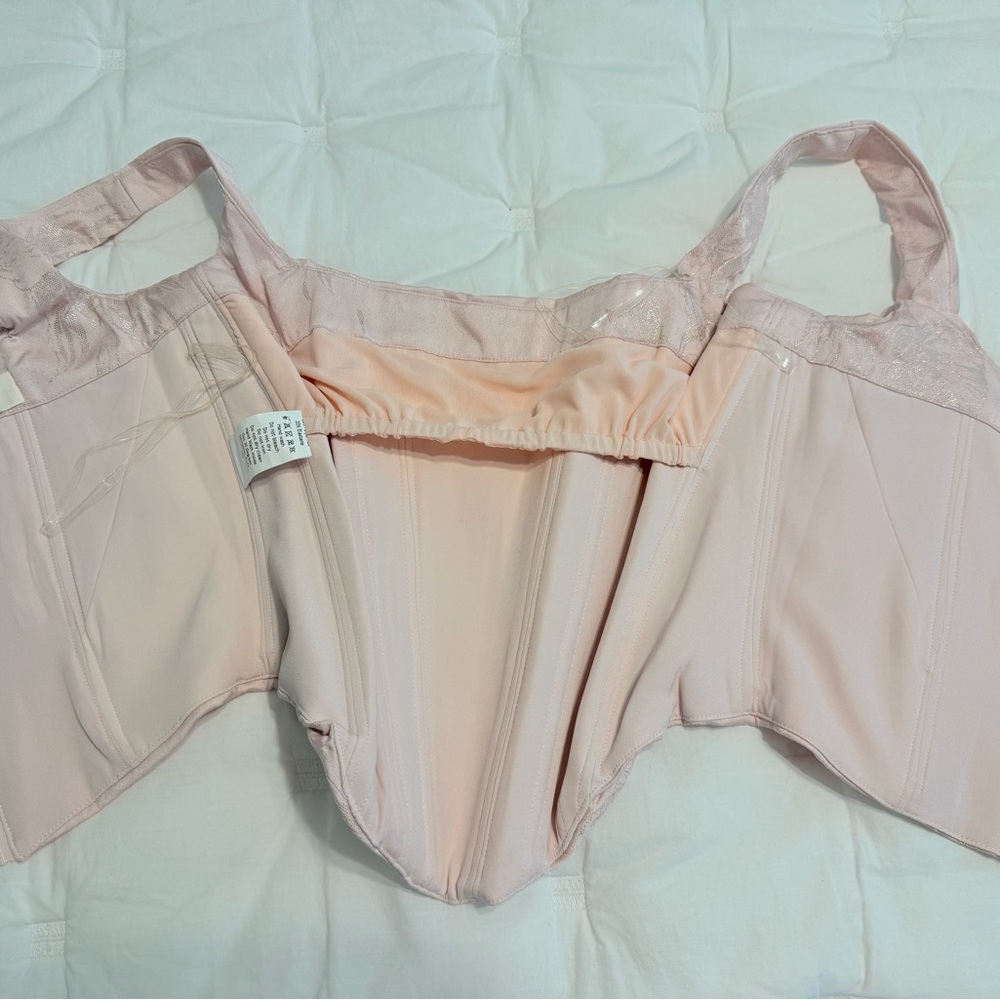 House of CB 'Rafa' pink floral satin longline corset size Small Cup A/C - Picture 6 of 7